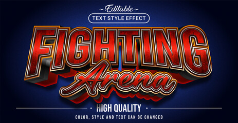 Editable text style effect - Fighting Arena text style theme. © Rtn_Studio