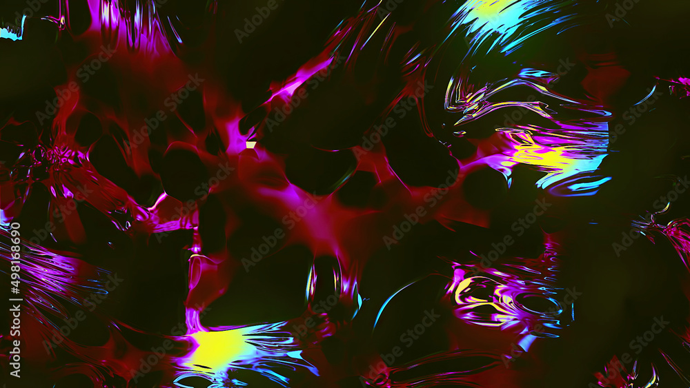 Poster red and purple background. design. bright jelly in 3d abstraction that flows like mud like in a volc