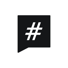 Obraz premium Hashtag speech bubble icon design. vector illustration