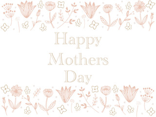 ピンクと茶色の北欧母の日フレーム