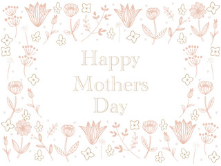 ピンクと茶色の北欧母の日フレーム