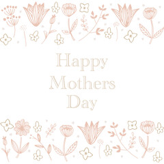 ピンクと茶色の北欧母の日フレーム