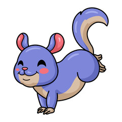 Cute little chinchilla cartoon jumping