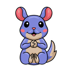 Cute little chinchilla cartoon sitting