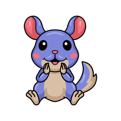 Cute little chinchilla cartoon sitting