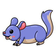 Cute little chinchilla cartoon character