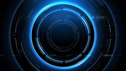 Technology background. Round hud futuristic interface target. Circle element digital information. Seamless loop.
