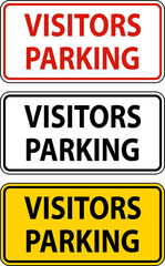 Visitors Parking Sign On White Background