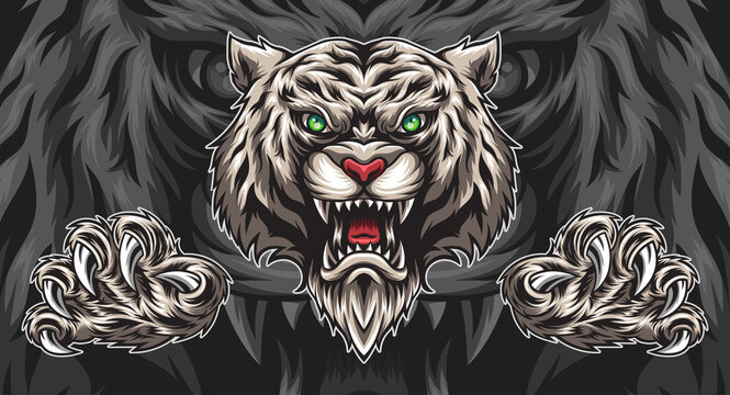 White tiger vector illustration