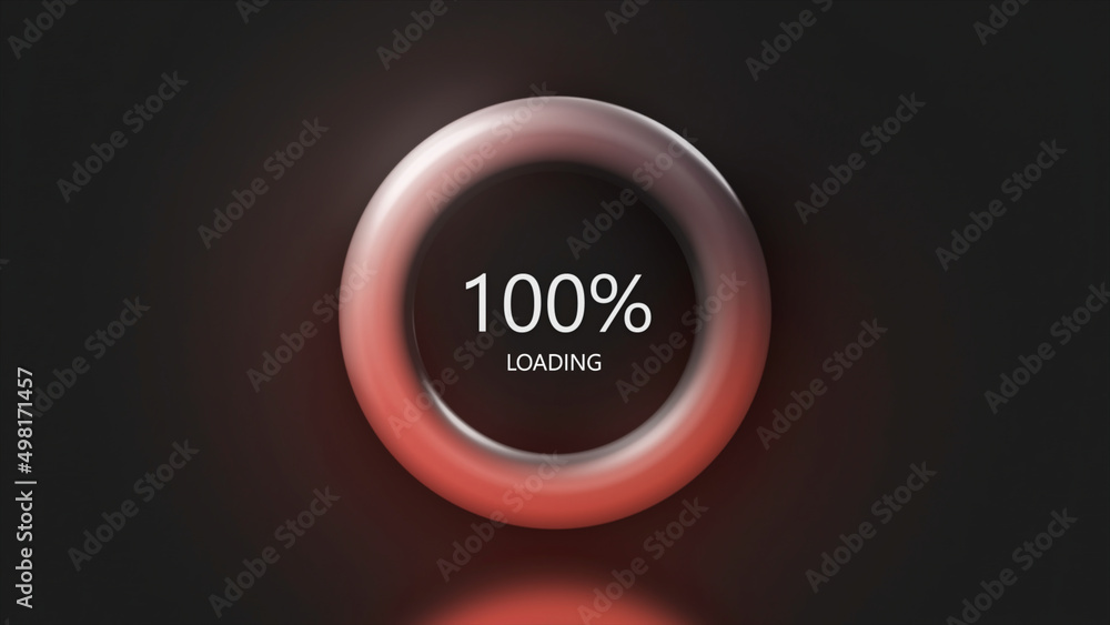 Aufkleber loading background with red color and percentages. motion. 3d loading ring with percentages. downloa