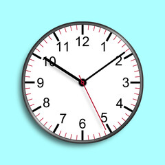 Clock face on blue 3d illustration with clipping path to remove shadow