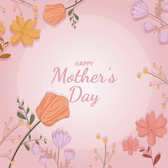 Flat Happy Mother day background