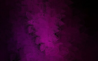 Dark Pink vector abstract design with flowers.