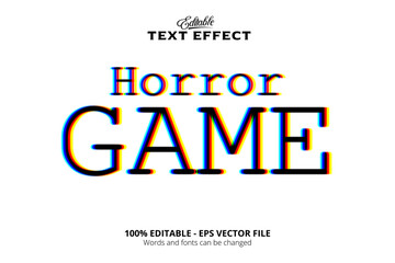 Editable text effect, White background, Horror Game text effect, Glitch Style text effect