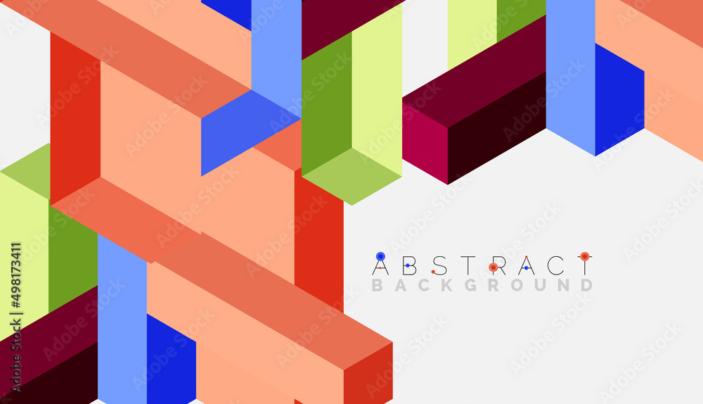 Poster abstract background. 3d cubes, cubic elements and blocks. techno or business concept for wallpaper, 