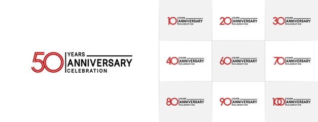 set of anniversary premium collection black and red color can be use for celebration event
