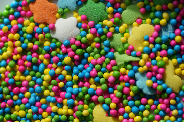 Fototapeta na wymiar Colorfull sprinkles , Easter decor, cake decoration