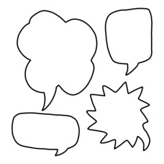 Blank empty white speech bubbles. Speech or bubbles talk isolated on white background.