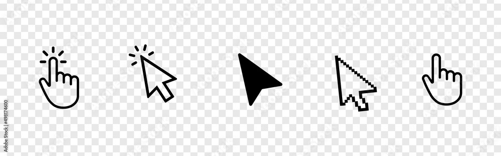 Poster computer mouse click cursor gray arrow icons set and loading icons. cursor icon.