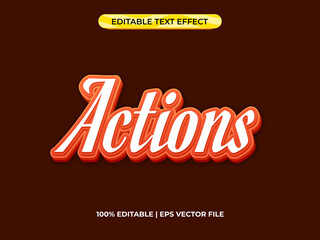 action 3d text effect with simple theme. typography template for tittle