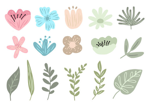 cute spring and summer flower clip art collection