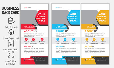 Rack card or Dl Flyer Template Design For Corporate Business