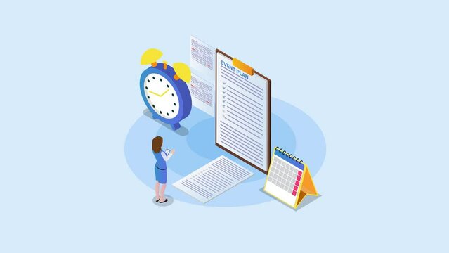 Businesswoman looking at event plan list