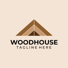 wood house logo template Vector illustration design