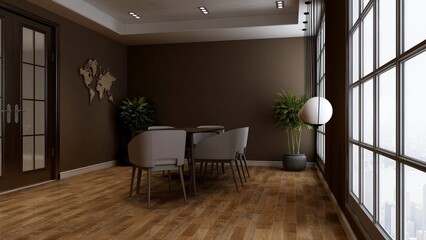 logo mockup in the office meeting room