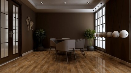 logo mockup in the office meeting room