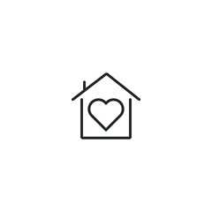 Hospice vector icon, symbol of protection, love house. Stay at home.