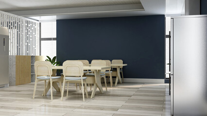 company logo mockup in the office kitchen wall