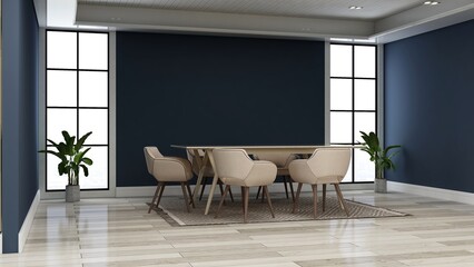 3d company logo mockup in the office meeting space