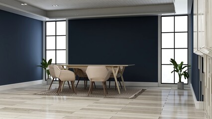 3d company logo mockup in the office meeting space