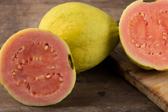 Ripe Red Guava On The Table.