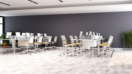 3d company logo mockup in the office workspace