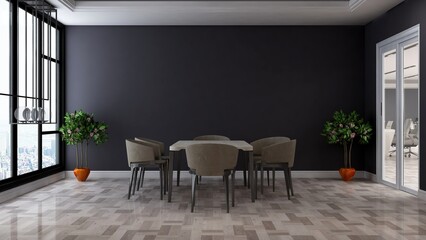 wall sign mockup in the modern office meeting room