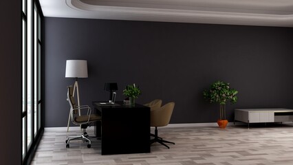 logo mockup in the office manager wall