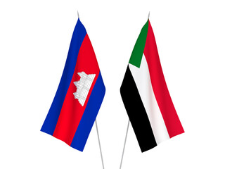 Sudan and Kingdom of Cambodia flags