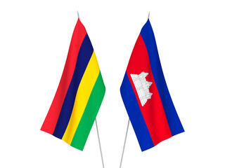 Republic of Mauritius and Kingdom of Cambodia flags