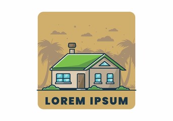 Colorful simple dream house flat illustration