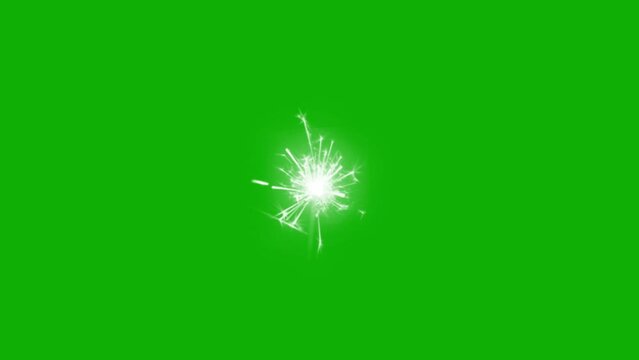 Weld sparks motion graphics with green screen background