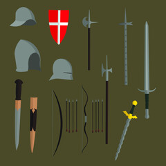 A small set of models on the theme of weapons of the Middle Ages