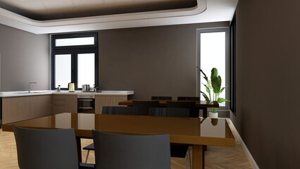 company logo mockup in the office kitchen wall