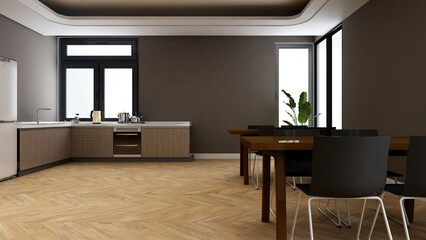 company logo mockup in the office kitchen wall