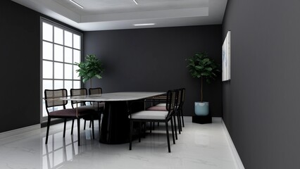 logo mockup in the office meeting room