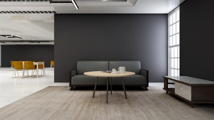 modern office lobby waiting room wall sign mockup