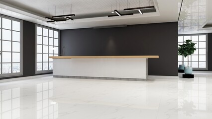 restaurant or cafe 3d interior design wall sign mockup