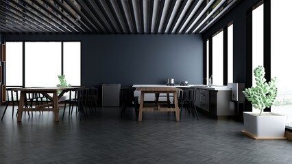 office pantry area 3d render interior design