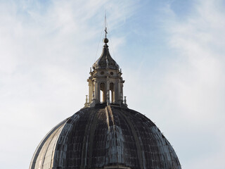 Domed Roof in Vatican City Rome Italy with Cross